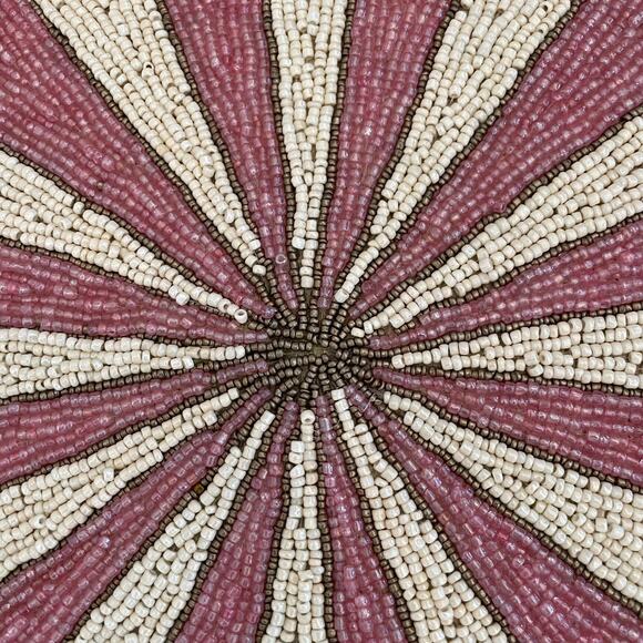 TIRAMISU HANDMADE Pink Glass Beaded Placemat Set of (2) NEW - Picture 10 of 10